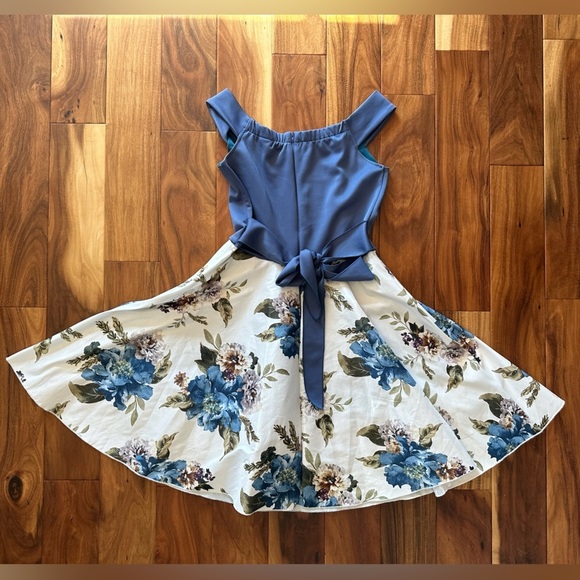 FE Forever Two-Toned Off Shoulder Cocktail Party Dress size Large - Picture 2 of 5